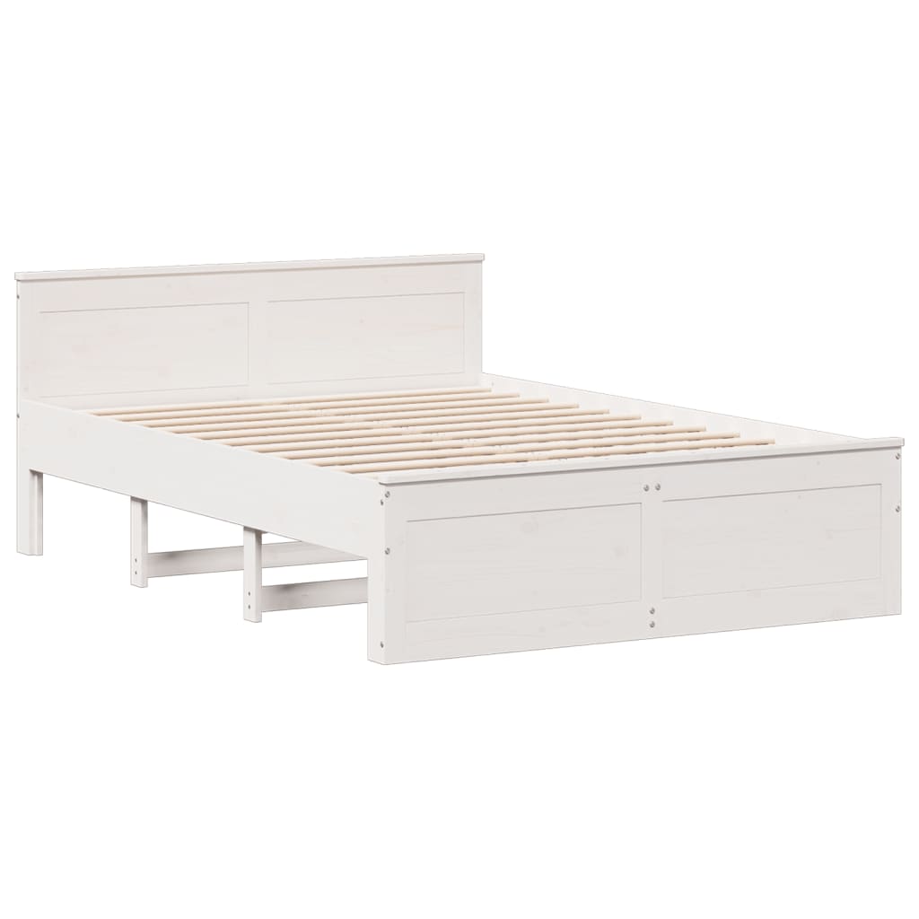 Letto Libreria senza Materasso Bianco 140x200 cm Legno di Pino