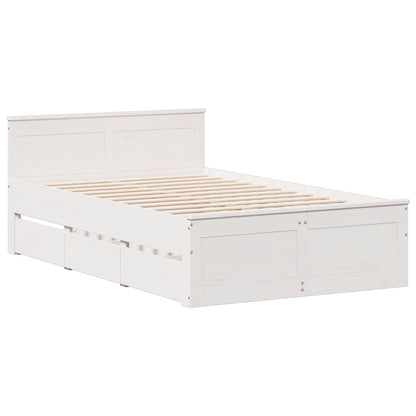 Letto Libreria senza Materasso Bianco 120x200 cm Legno di Pino