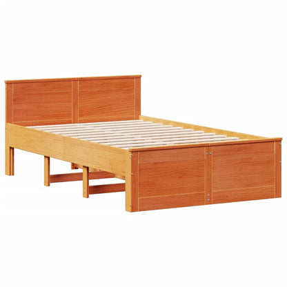 Letto Libreria senza Materasso Marrone Cera 120x200 cm in Pino