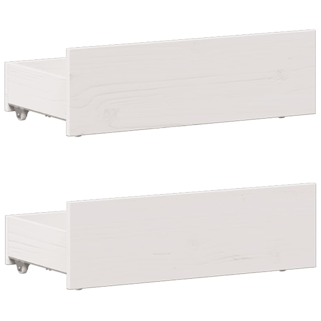 Letto Libreria senza Materasso Bianco 100x200 cm Legno di Pino