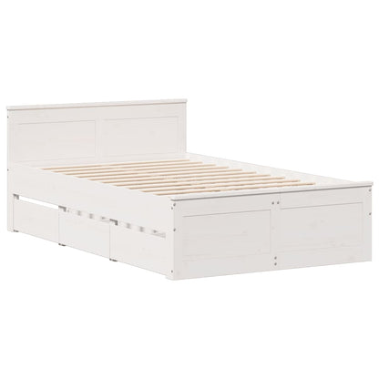 Letto Libreria senza Materasso Bianco 120x190 cm Legno di Pino