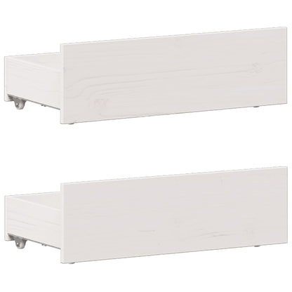 Letto Libreria senza Materasso Bianco 90x190 cm Massello Pino