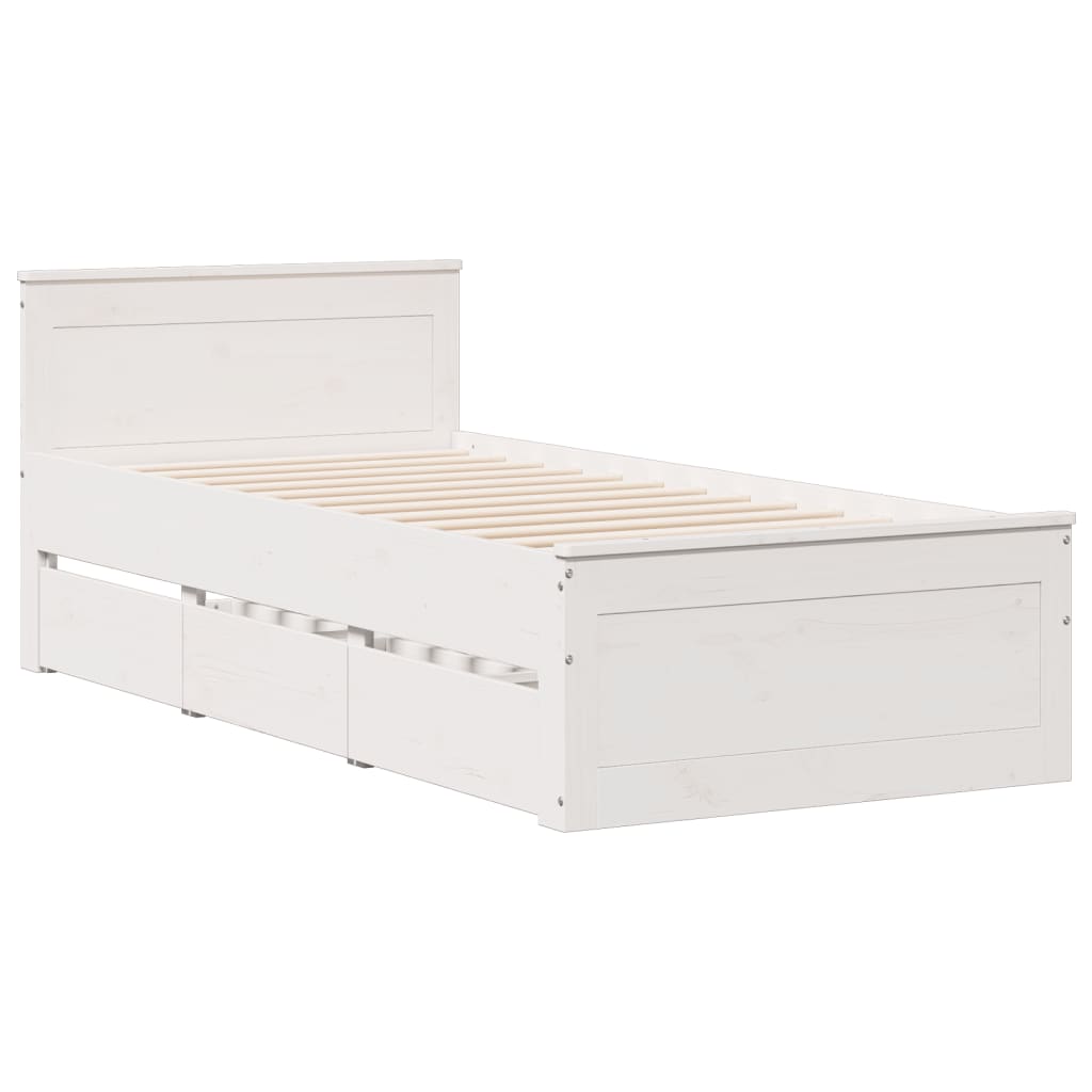 Letto con Libreria senza Materasso 75x190 cm in Legno Pino