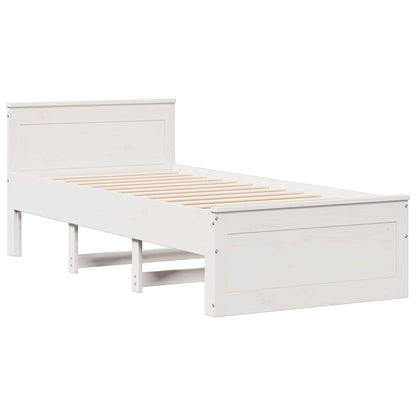 Letto con Libreria senza Materasso 75x190 cm in Legno Pino