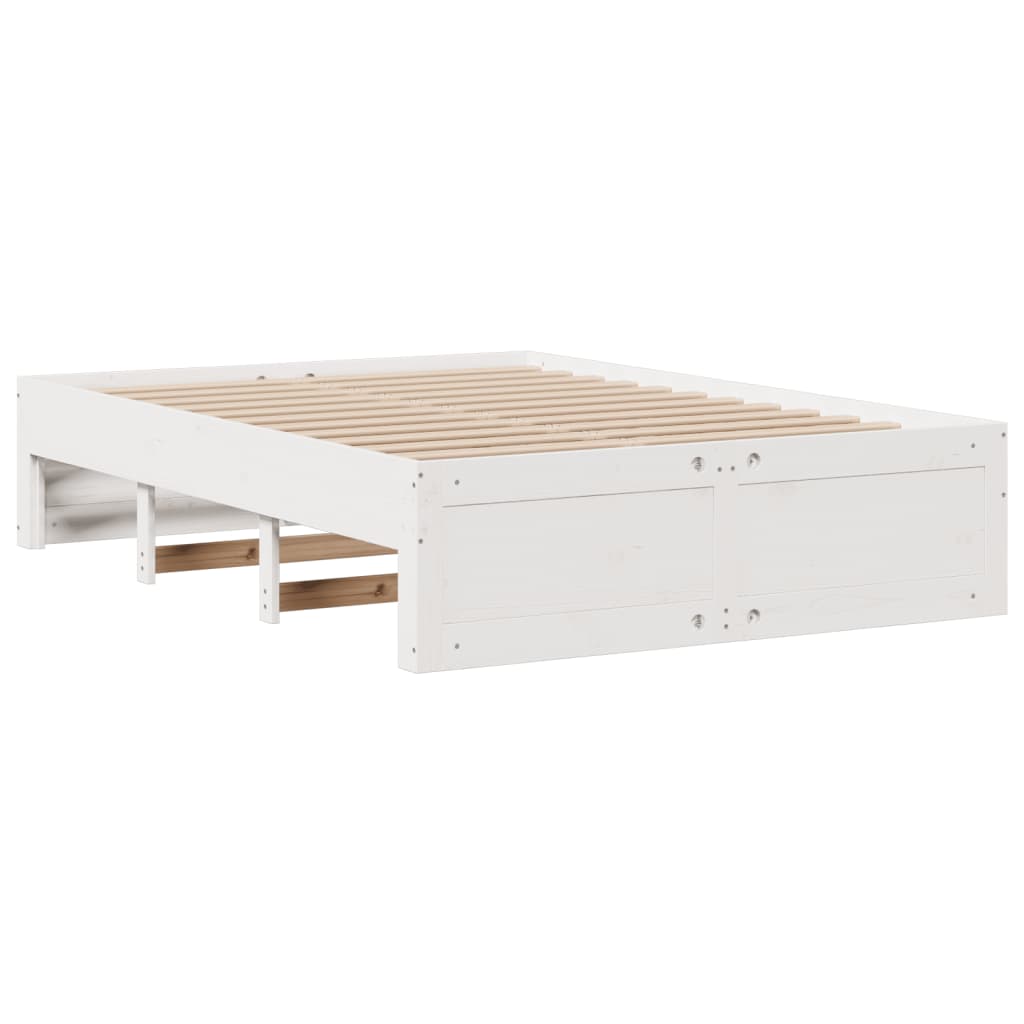 Letto Libreria senza Materasso Bianco 140x200 cm Legno di Pino