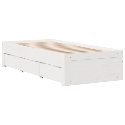 Letto Libreria senza Materasso Bianca 90x200 cm Legno di Pino - homemem39
