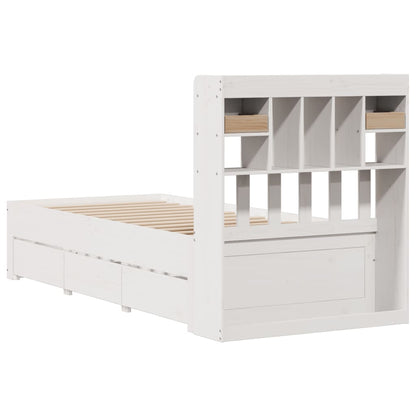 Letto Libreria senza Materasso Bianca 90x200 cm Legno di Pino - homemem39