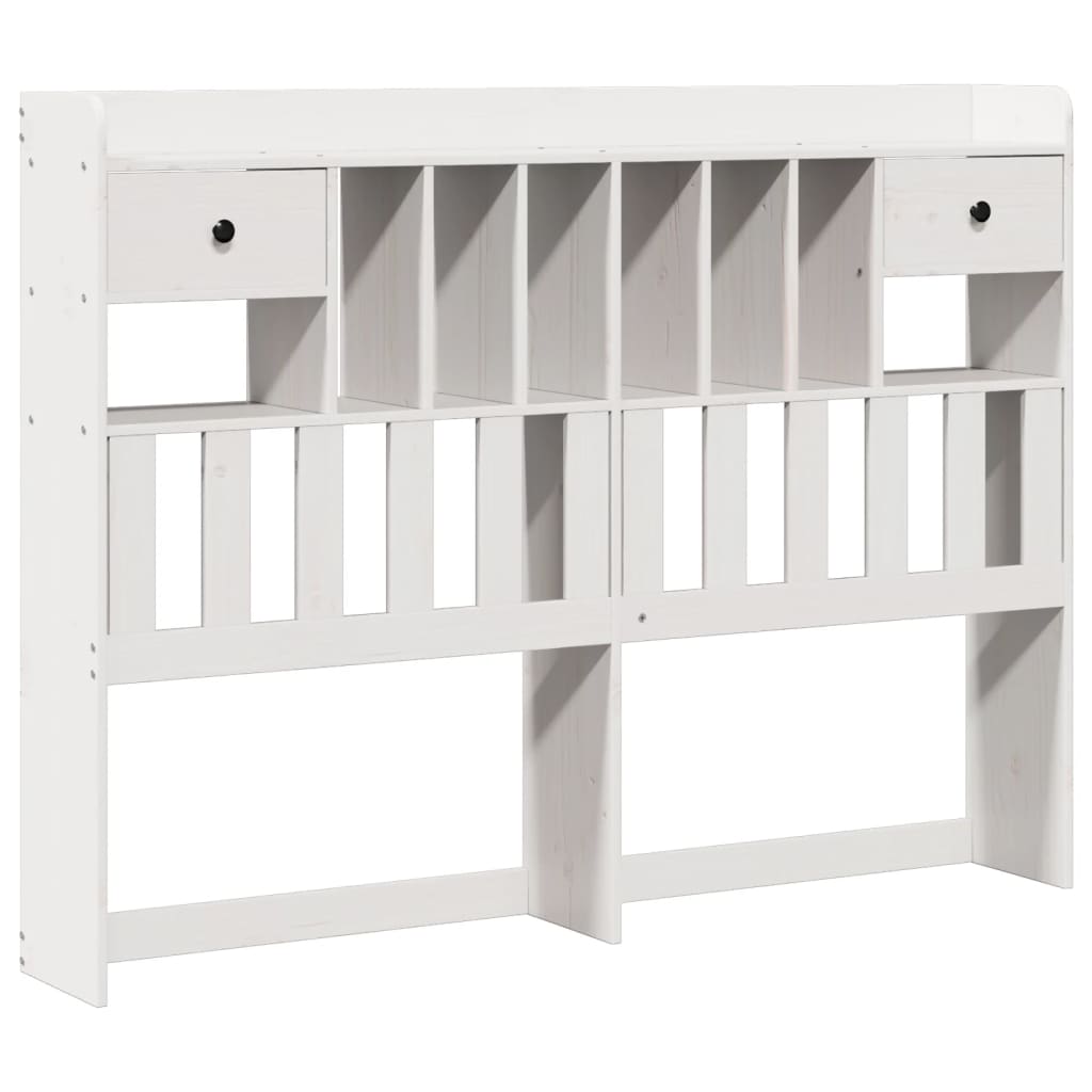 Letto Libreria senza Materasso Bianco 140x190 cm Legno di Pino - homemem39