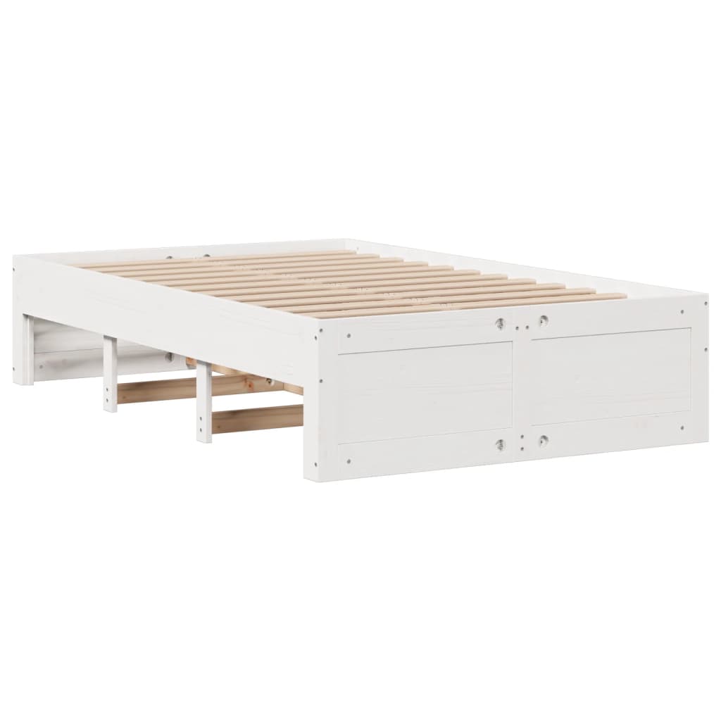 Letto Libreria senza Materasso Bianco 135x190 cm Legno di Pino - homemem39