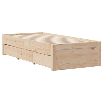 Giroletto con Libreria senza Materasso 75x190 cm in Legno Pino | homemem39