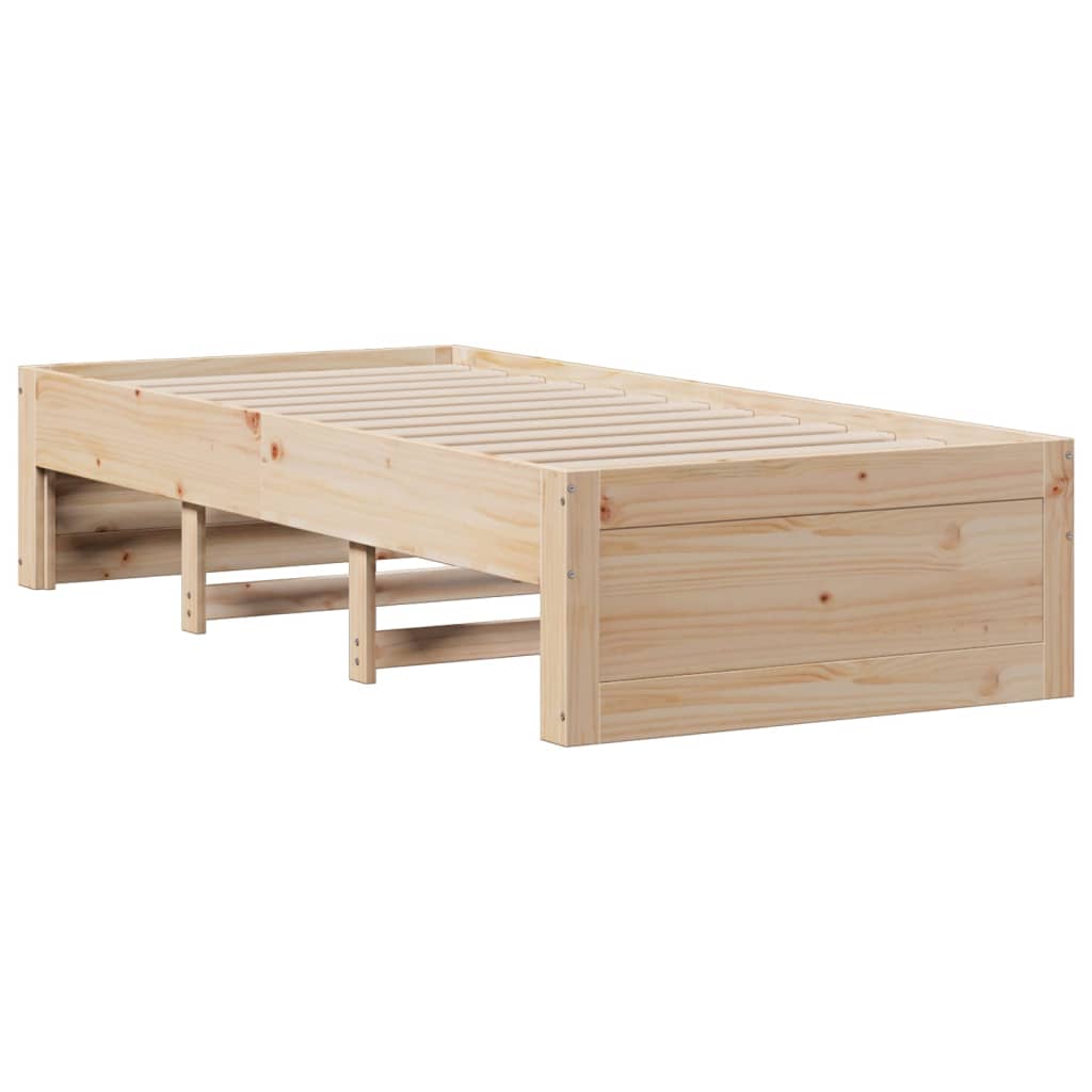 Giroletto con Libreria senza Materasso 75x190 cm in Legno Pino | homemem39