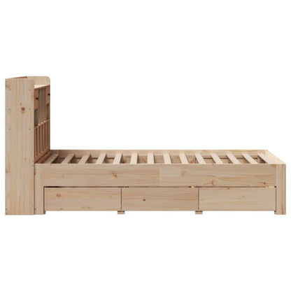 Giroletto con Libreria senza Materasso 75x190 cm in Legno Pino | homemem39