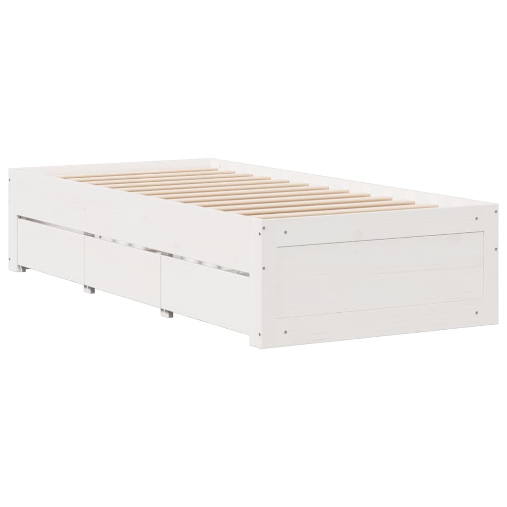 Letto con Libreria senza Materasso 75x190 cm in Legno Pino