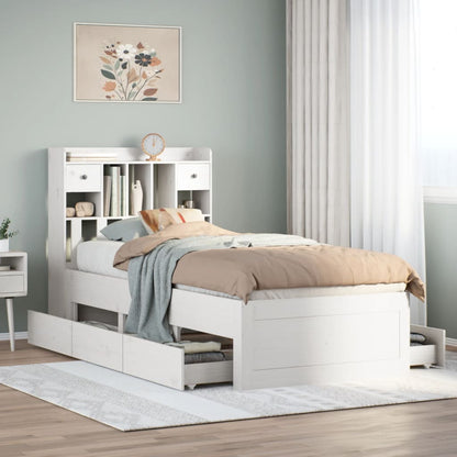 Letto con Libreria senza Materasso 75x190 cm in Legno Pino