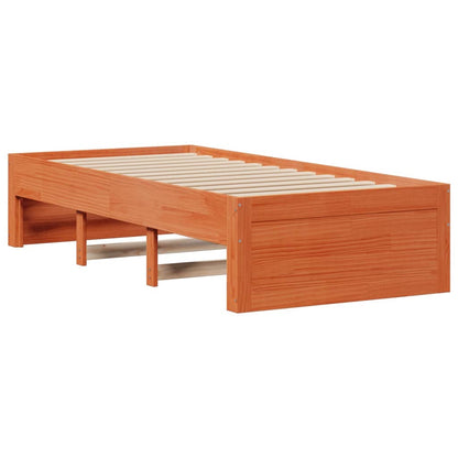 Letto Libreria senza Materasso Marrone Cera 75x190 cm in Pino - homemem39