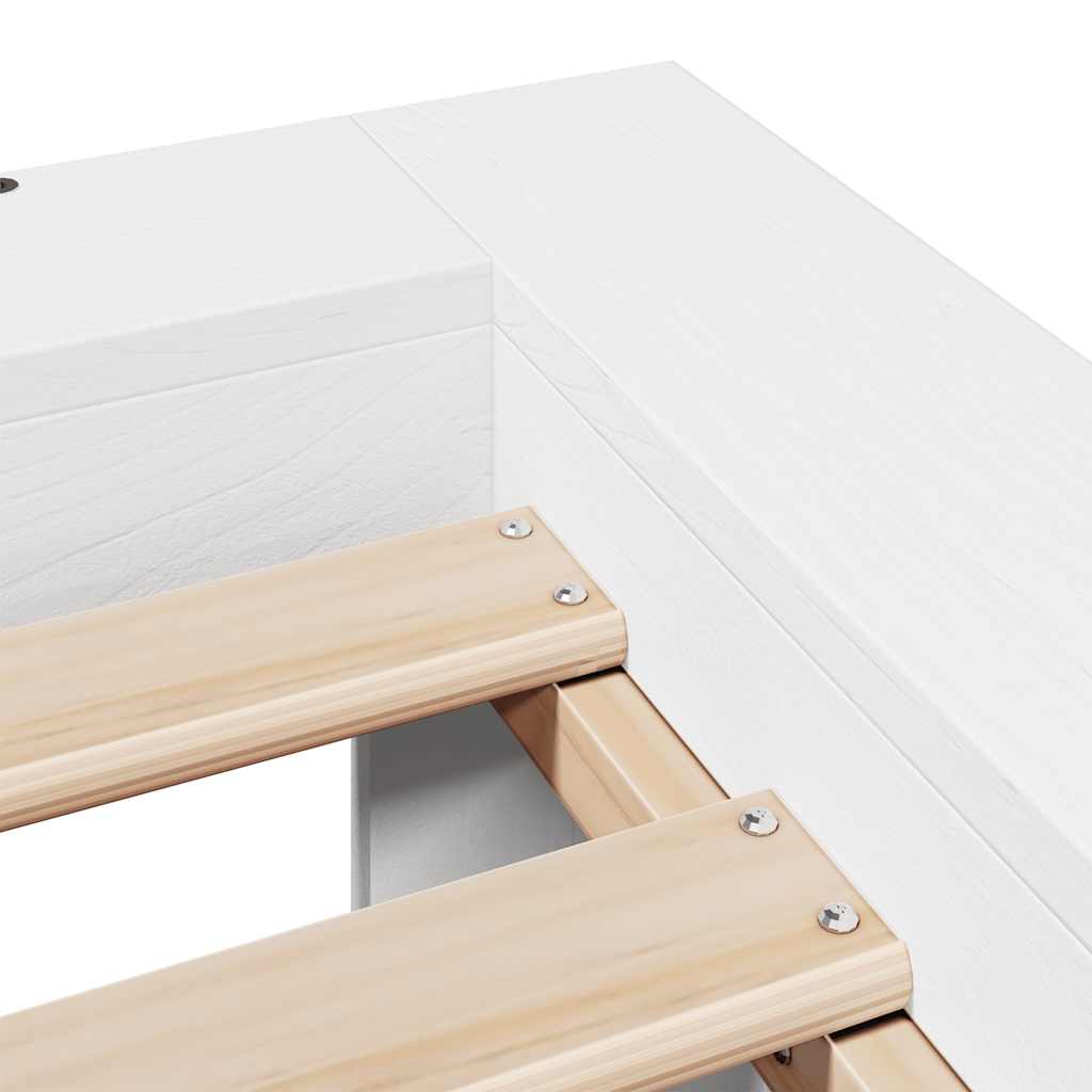Giroletto senza Materasso Bianco 200x200 cm Legno Massello Pino | homemem39