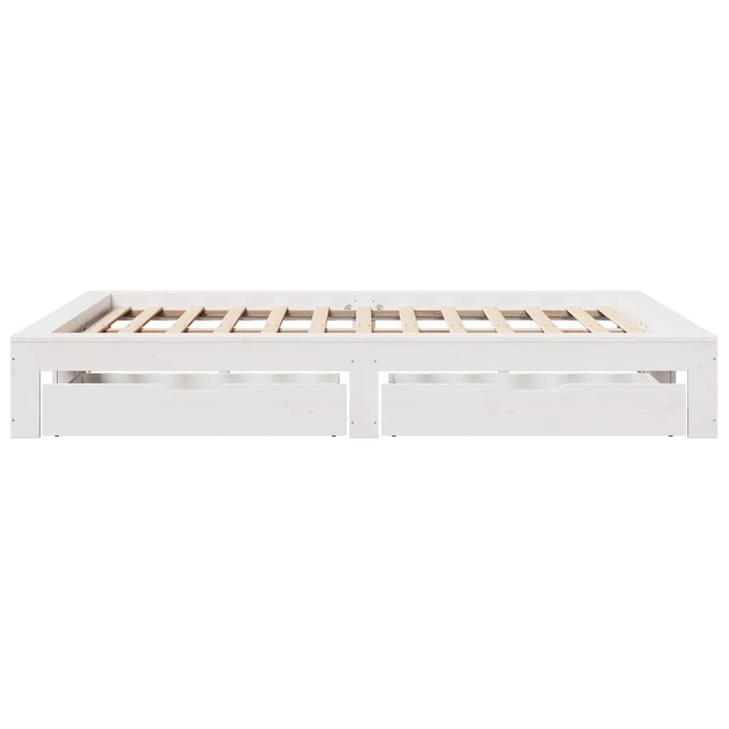 Letto senza Materasso Bianco 160x200 cm Legno Massello di Pino | homemem39