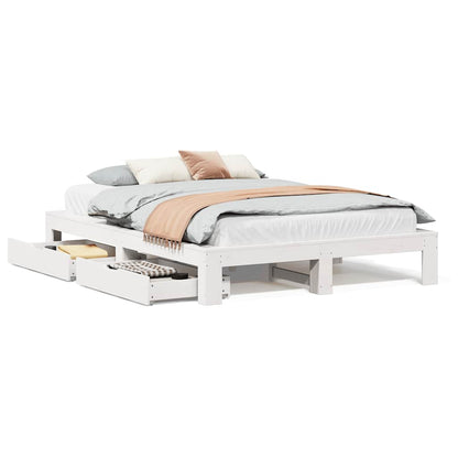 Letto senza Materasso Bianco 140x200 cm Legno Massello di Pino | homemem39