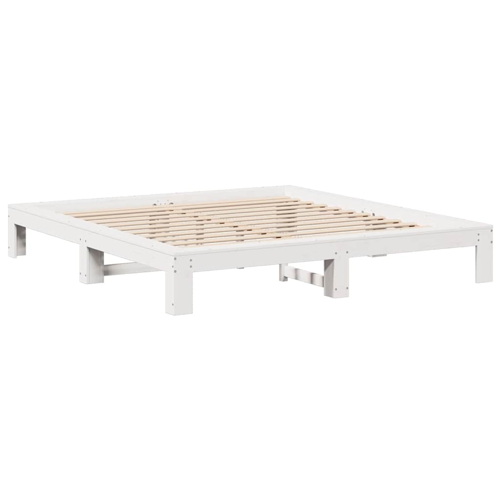 Letto senza Materasso Bianco 140x200 cm Legno Massello di Pino | homemem39