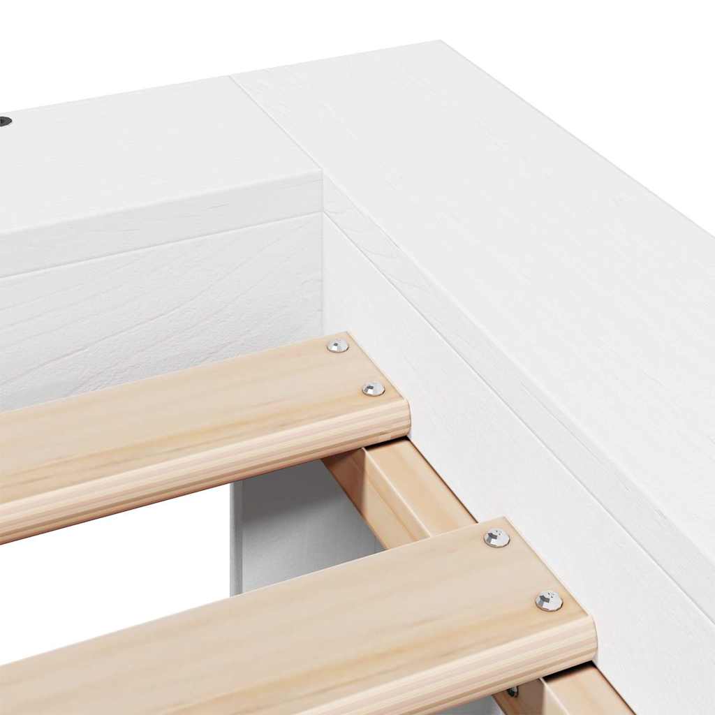 Letto senza Materasso Bianco 140x200 cm Legno Massello di Pino | homemem39
