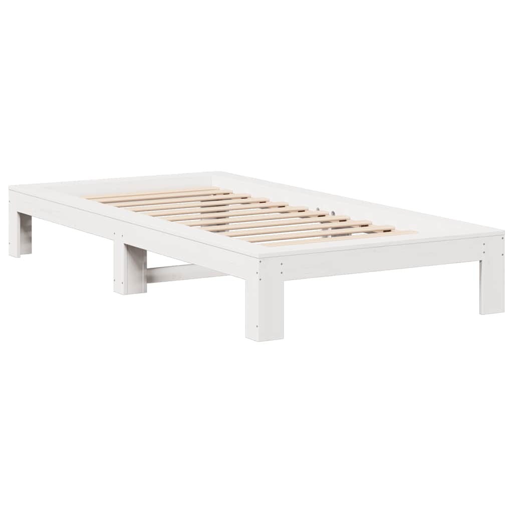 Giroletto senza Materasso Bianco 90x200 cm Legno Massello Pino | homemem39
