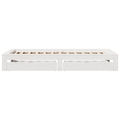 Giroletto senza Materasso Bianco 90x200 cm Legno Massello Pino | homemem39