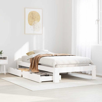 Giroletto senza Materasso Bianco 90x200 cm Legno Massello Pino | homemem39