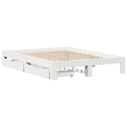 Letto senza Materasso Bianco 140x190 cm Legno Massello di Pino