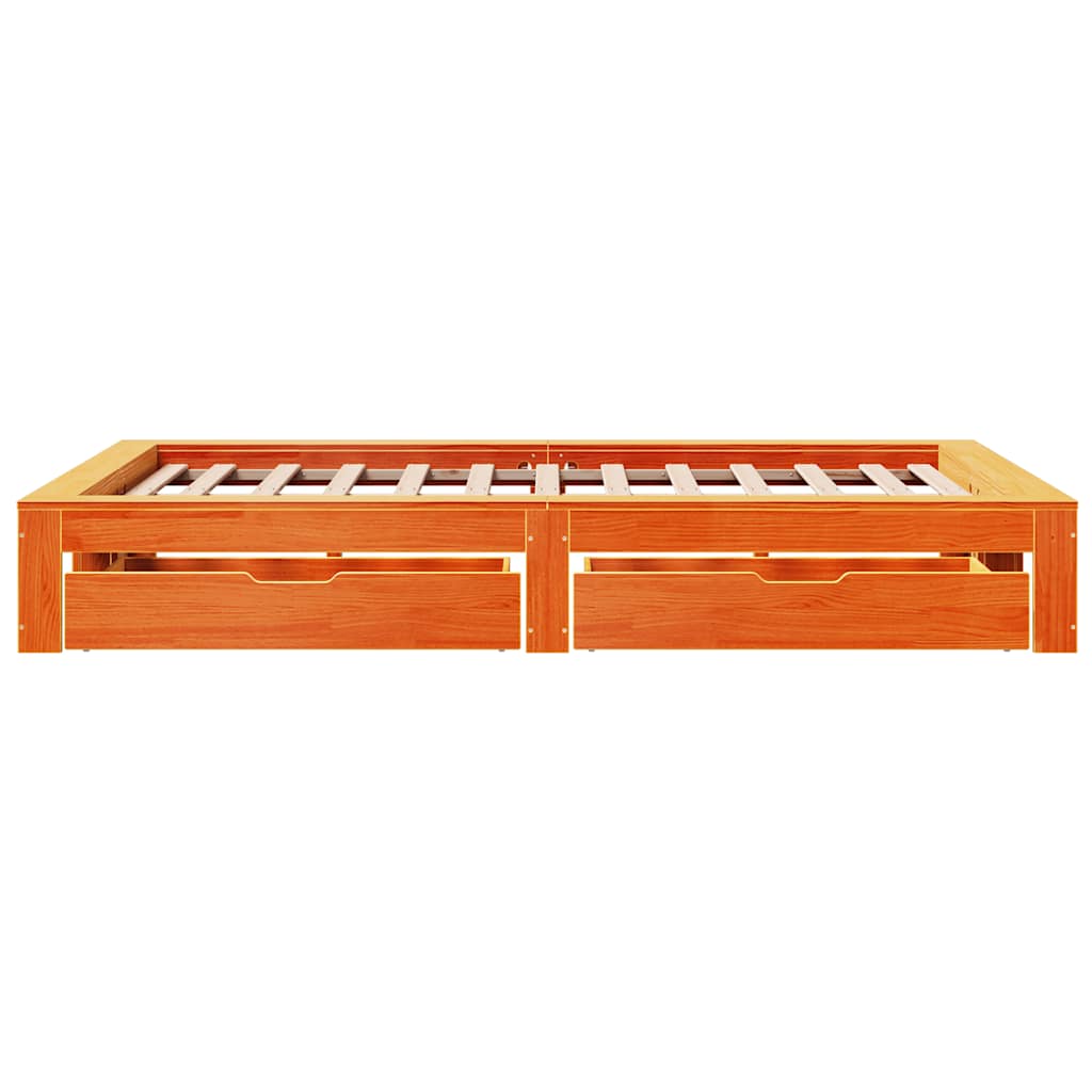 Giroletto senza Materasso Marrone Cera 135x190 cm Legno di Pino | homemem39
