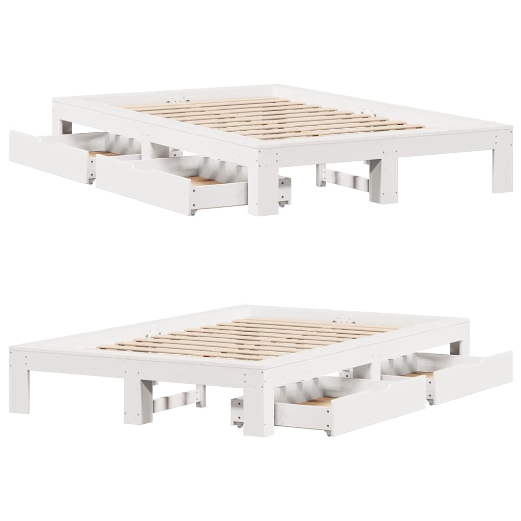 Giroletto senza Materasso Bianco 120x190 cm Legno Massello Pino | homemem39