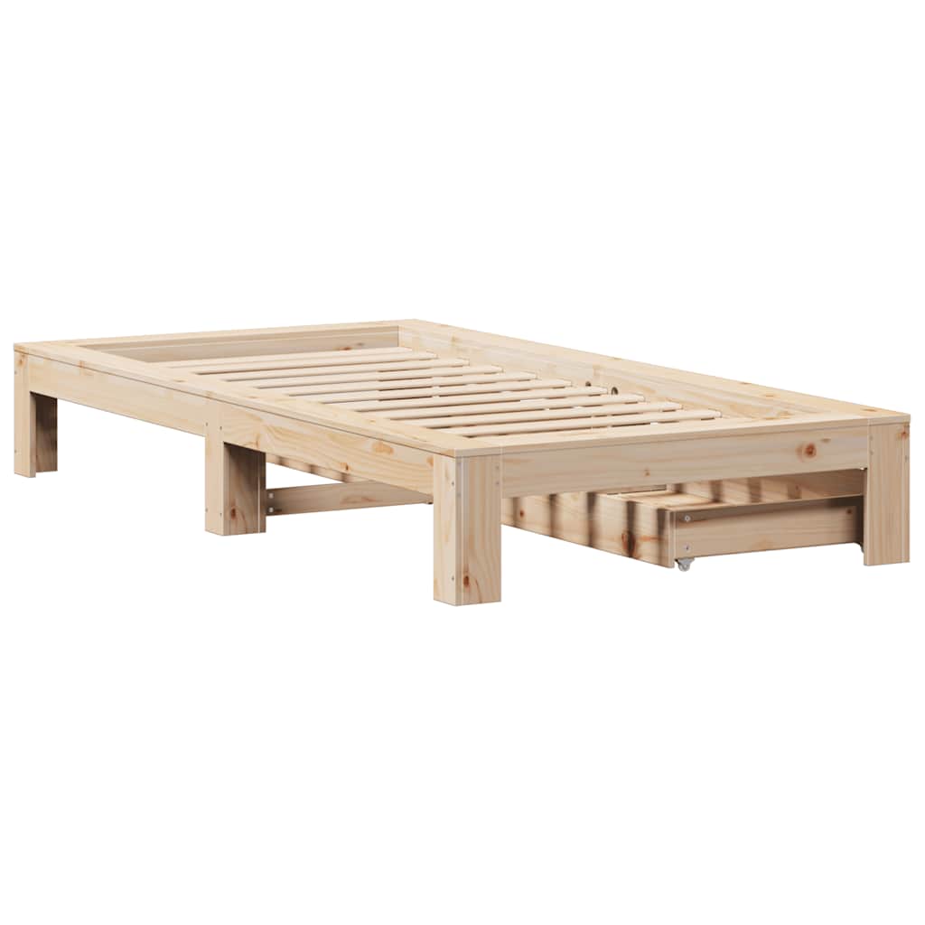 Giroletto senza Materasso 75x190 cm in Legno Massello di Pino | homemem39