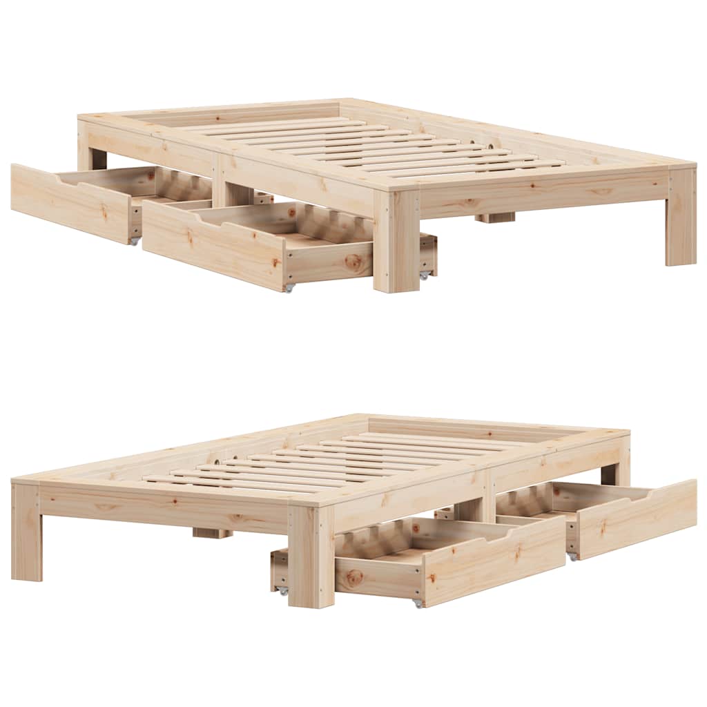 Giroletto senza Materasso 75x190 cm in Legno Massello di Pino | homemem39