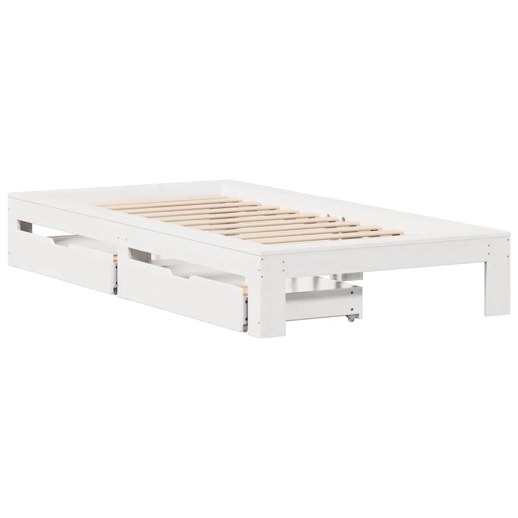 Giroletto senza Materasso Bianco 75x190 Legno Massello di Pino | homemem39