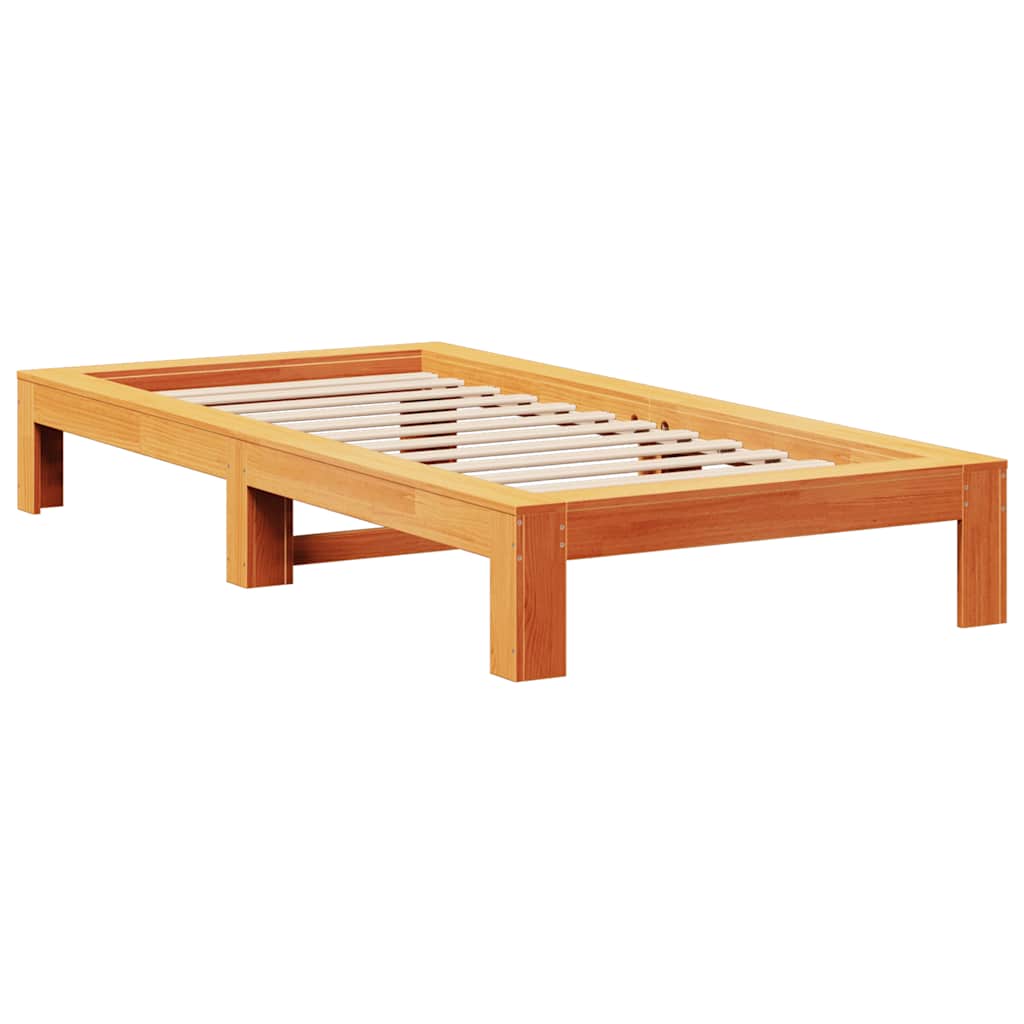Letto senza Materasso Marrone Cera 75x190 cm in Legno di Pino | homemem39