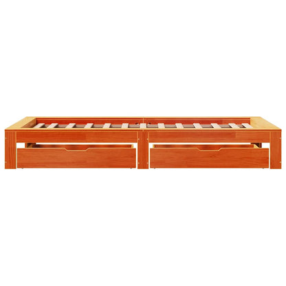Letto senza Materasso Marrone Cera 75x190 cm in Legno di Pino | homemem39
