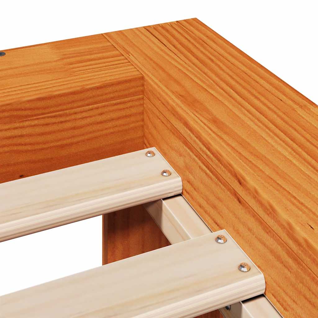 Letto senza Materasso Marrone Cera 75x190 cm in Legno di Pino | homemem39