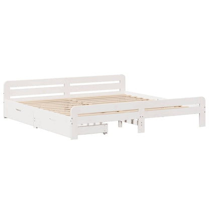 Letto senza Materasso Bianco 180x200 cm Legno Massello di Pino - homemem39