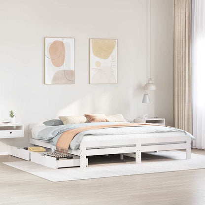 Letto senza Materasso Bianco 180x200 cm Legno Massello di Pino - homemem39