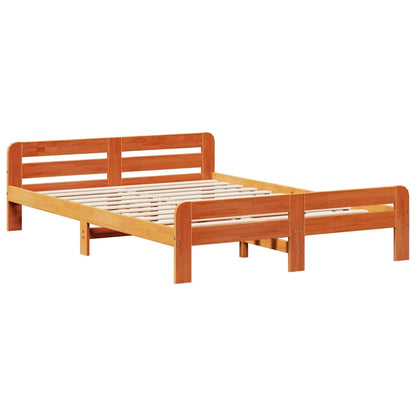 Letto senza Materasso Marrone Cera 150x200 cm in Legno di Pino