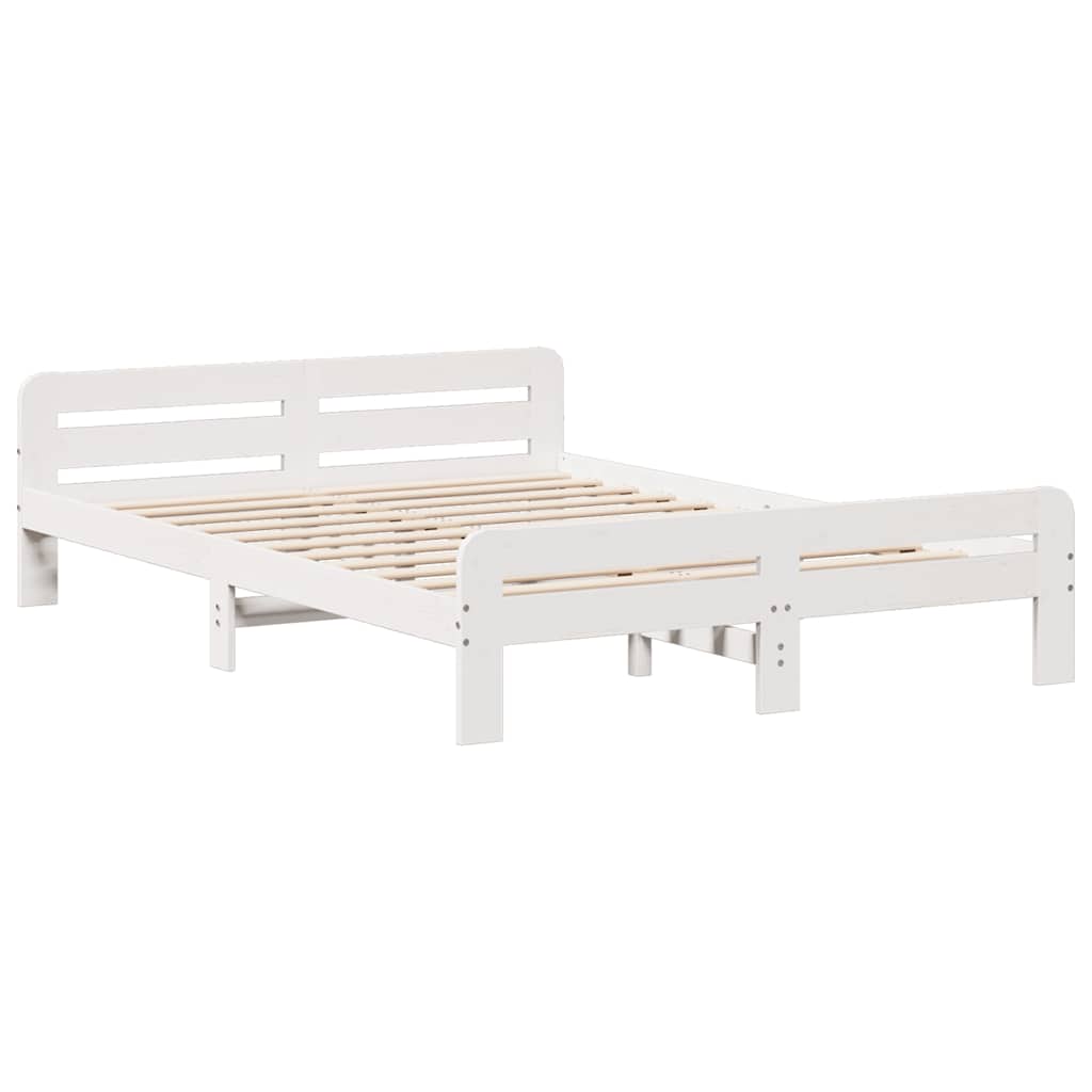 Letto senza Materasso Bianco 140x200 cm Legno Massello di Pino - homemem39