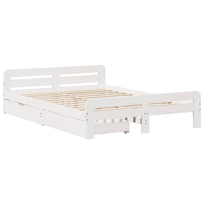 Letto senza Materasso Bianco 140x190 cm Legno Massello di Pino | homemem39