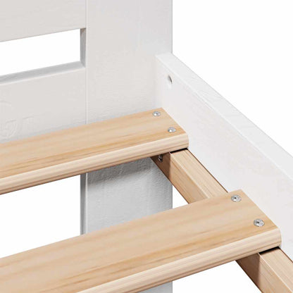 Letto senza Materasso Bianco 140x190 cm Legno Massello di Pino | homemem39