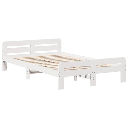 Letto senza Materasso Bianco 135x190 cm Legno Massello di Pino