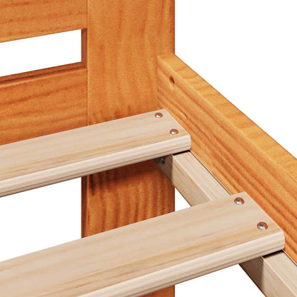 Letto senza Materasso Marrone Cera 135x190 cm in Legno di Pino | homemem39