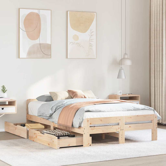 Letto senza Materasso 120x190 cm in Legno Massello di Pino | homemem39