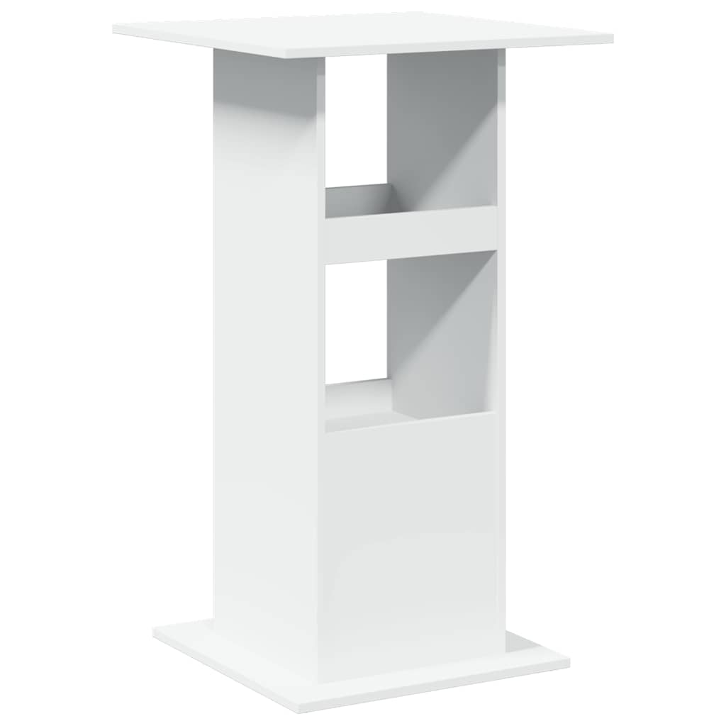 Tavolo Bar con Portaoggetti Bianco 60x60x102 cm in Truciolato | homemem39