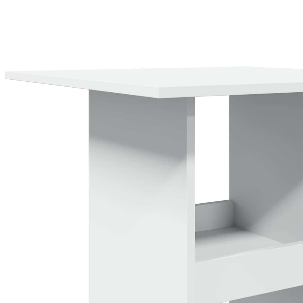 Tavolo Bar con Portaoggetti Bianco 60x60x102 cm in Truciolato | homemem39