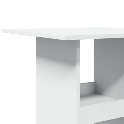 Tavolo Bar con Portaoggetti Bianco 60x60x102 cm in Truciolato | homemem39