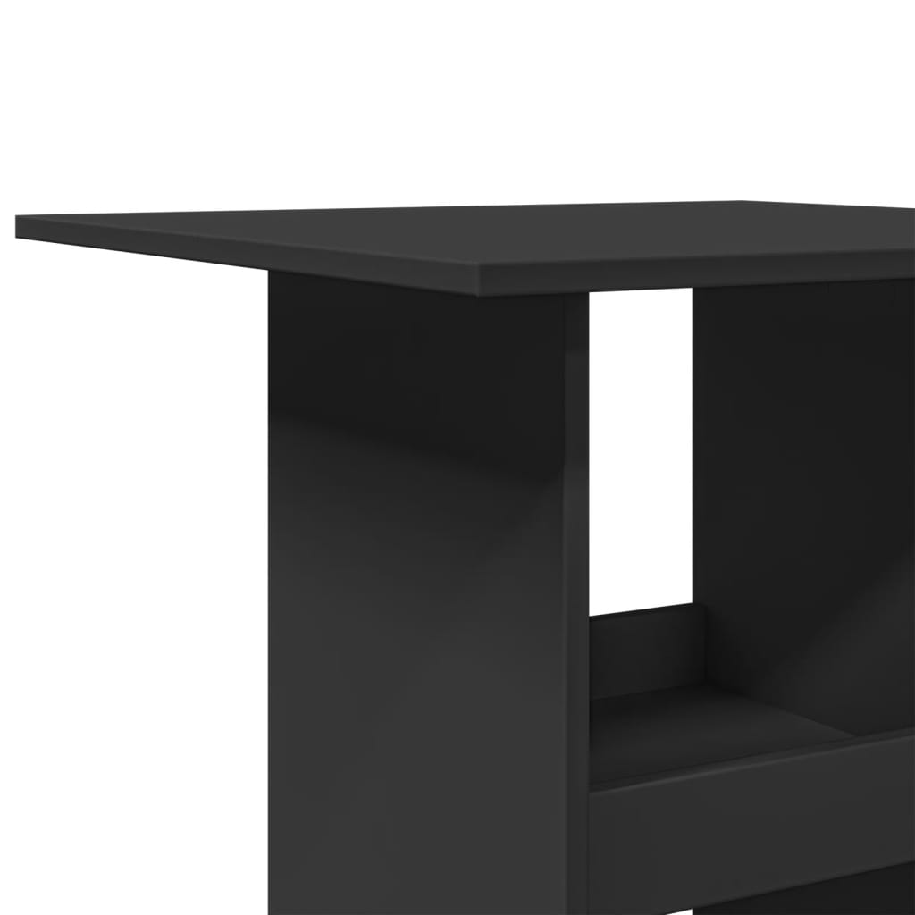 Tavolo Bar con Portaoggetti Nero 60x60x102 cm in Multistrato | homemem39