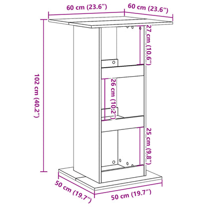 Tavolo Bar con Portaoggetti Nero 60x60x102 cm in Multistrato | homemem39